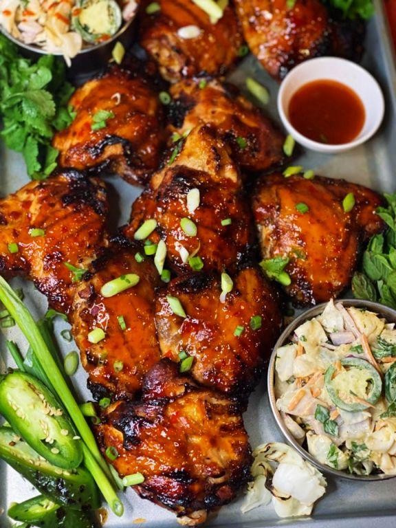 Thai Sweet Chili BBQ Chicken Thighs