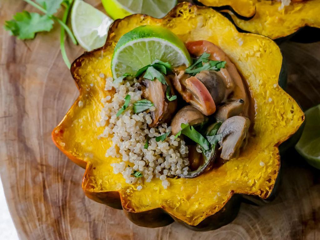 Thai-Inspired Coconut Curry Stuffed Acorn Squash