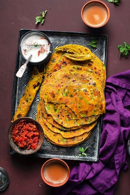 Thepla with Fresh Fenugreek Leaves