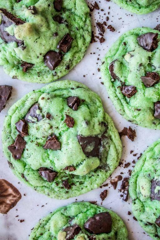 Thin Mint Chocolate Chip Cookies