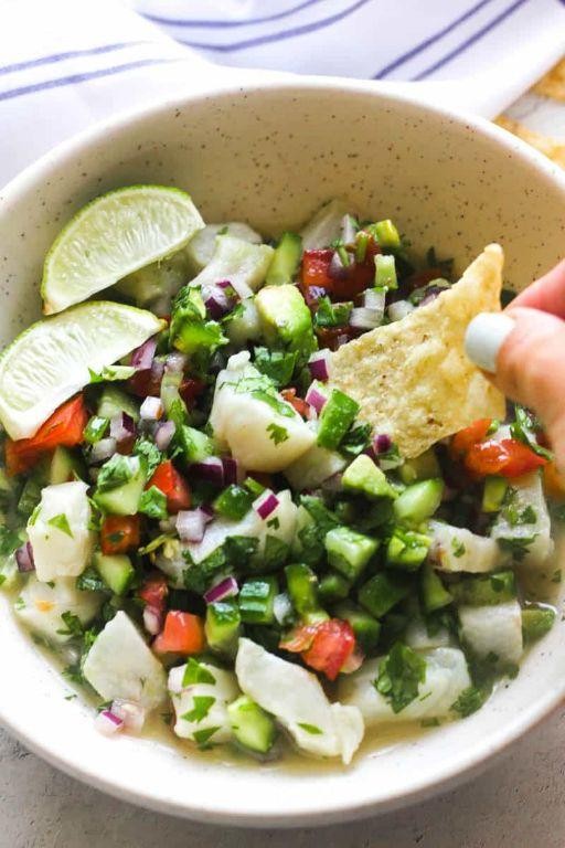 Thrasher Shark Ceviche with Lime and Cilantro