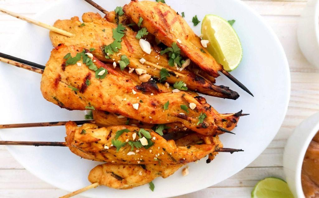 Thrasher Shark Satay with Spicy Peanut Dipping Sauce