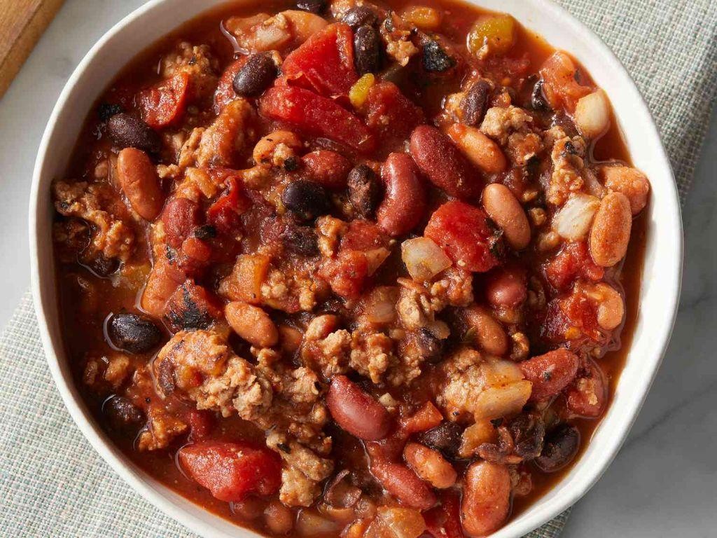 Three-Bean Chili with Ground Beef