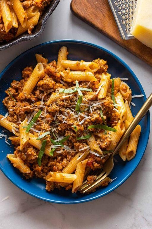 Tomato Basil Pork Penne