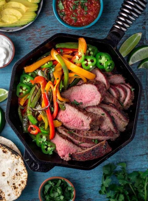 Tri Tip Steak Fajitas with Peppers and Onions