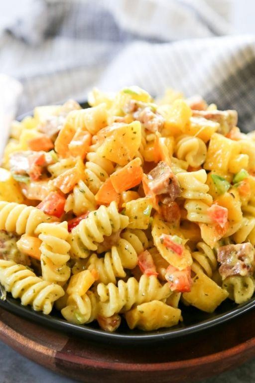 Tri-Colored Pasta Salad with Mango and Cilantro