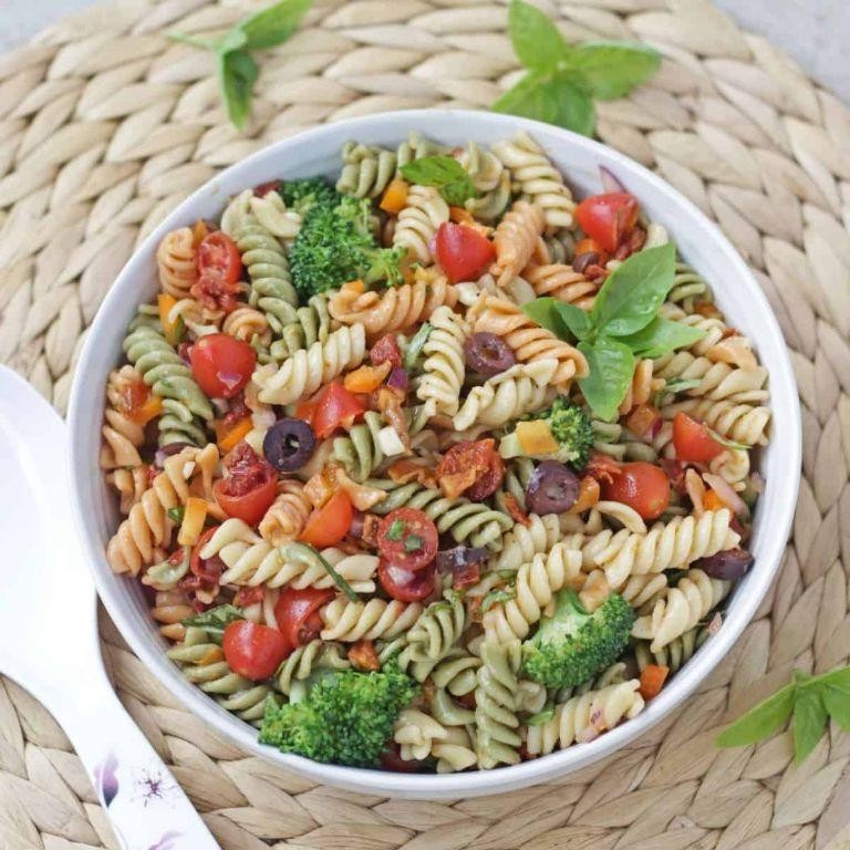 Tri-Colored Pasta Salad with Sun-Dried Tomatoes