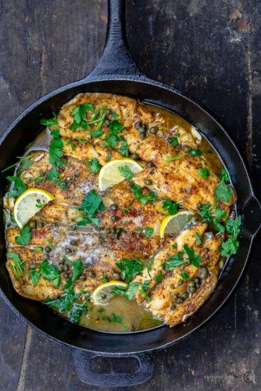 Triggerfish Piccata with Capers and White Wine