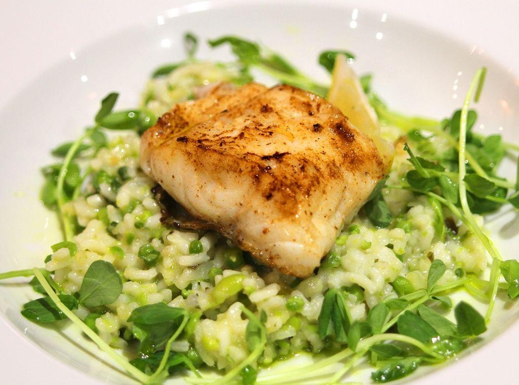 Triggerfish Risotto with Lemon and Peas