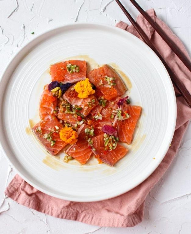 Triggerfish Sashimi with Soy Ginger Dressing