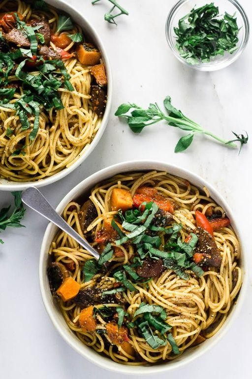Truffle Oil Green Spaghetti with Herbs