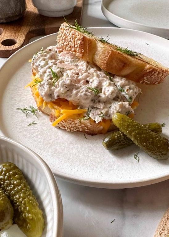 Tuna Melt Sandwich with Pickles