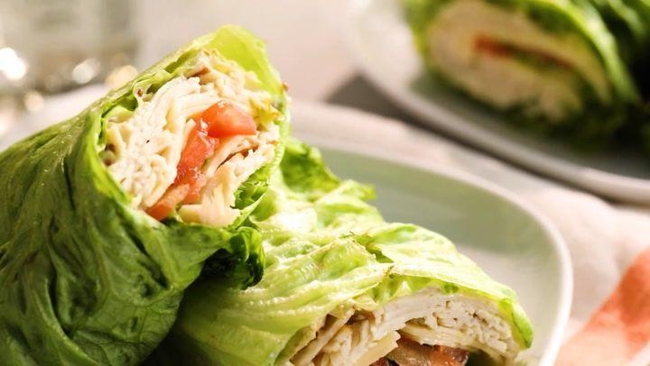 Turkey and cheese lettuce wraps