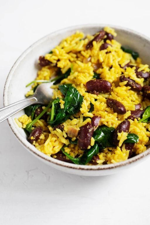 Turmeric Rice with Black Beans and Lime