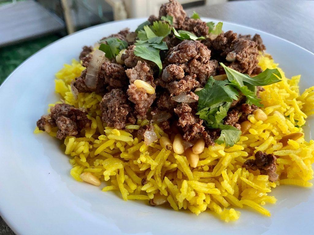 Turmeric Rice with Spiced Ground Beef
