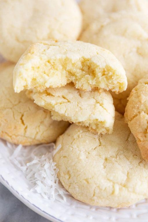 Vanilla Sugar Cookies with Coconut Flakes
