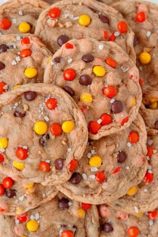 Vegan Reese Pieces Cookies