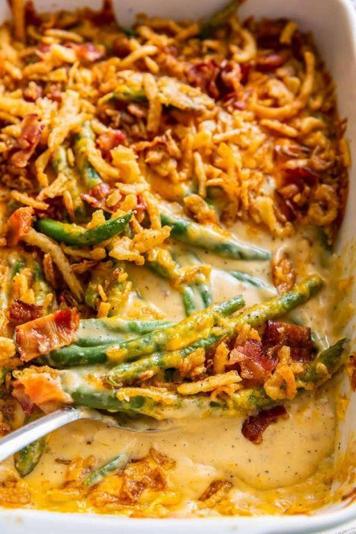 Vegetable and bean casserole with cheese topping