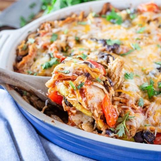 Vegetable-Packed Chicken Enchilada Casserole