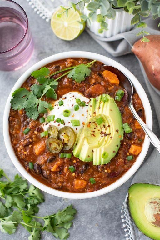 Vegetarian Lentil and Sweet Potato Chili