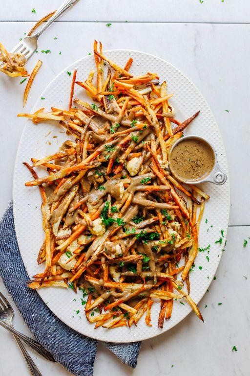 Vegetarian Mushroom and Swiss Poutine