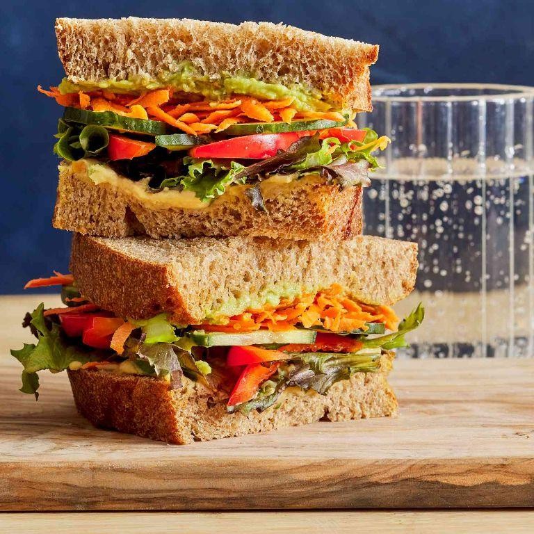 Veggie Hummus Croissant Sandwich