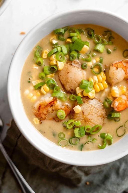 Velvety Scallop and Corn Bisque