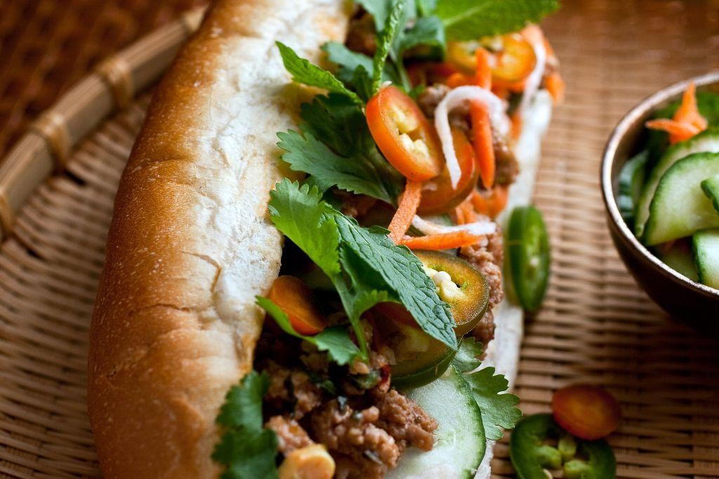 Vietnamese Banh Mi Sandwich with Pickled Vegetables