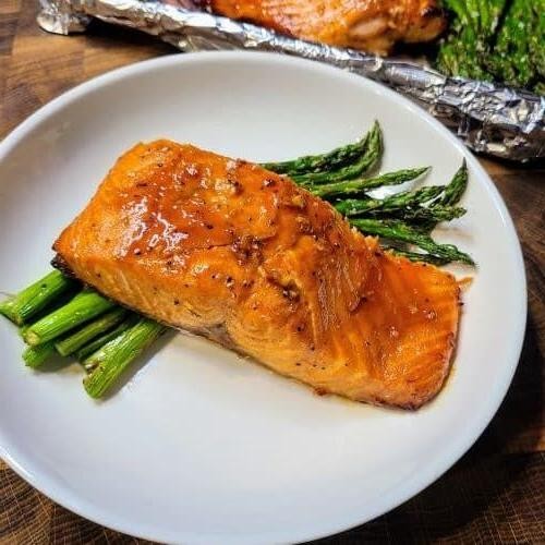 Waitrose Honey-Glazed Salmon with Asparagus