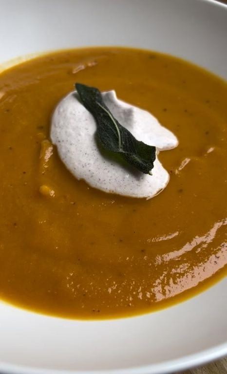 Warm Butternut Squash Soup with a Hint of Nutmeg