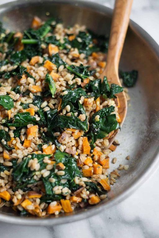 Warm Kale and Farro Salad
