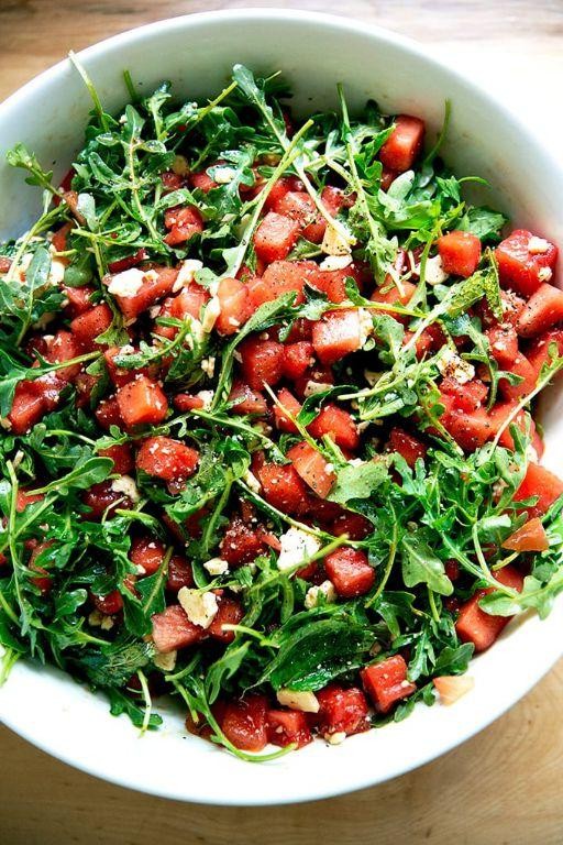 Watermelon Feta Salad with Mint and Lime