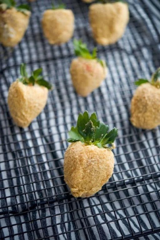 White Chocolate Covered Strawberries with Graham Cracker Crumbs