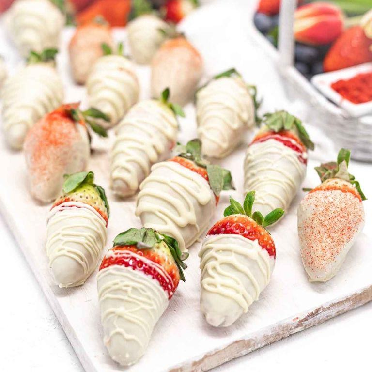 White Chocolate and Coconut Covered Strawberries