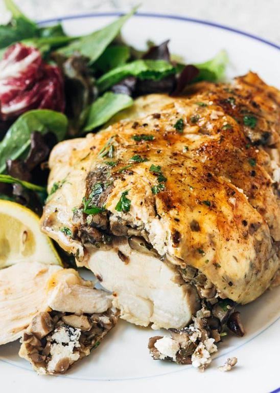Wild Mushroom and Goat Cheese Stuffed Chicken