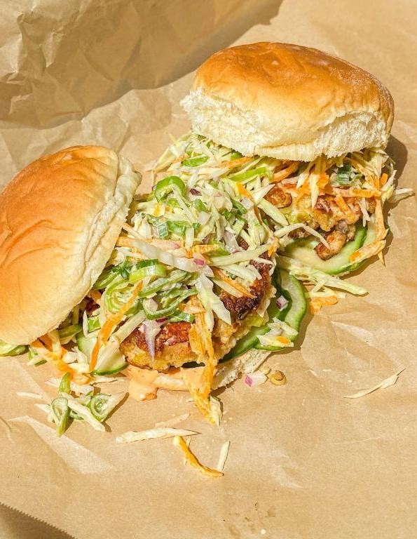 Yellow Tail Snapper Burgers with Sriracha Mayo