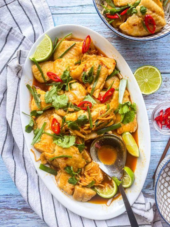 Yellow Tail Snapper Stir-Fry with Ginger and Scallions