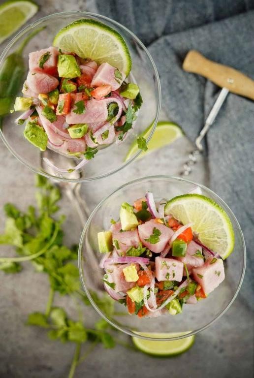 Yellow Tail Tuna Ceviche with Lime and Cilantro