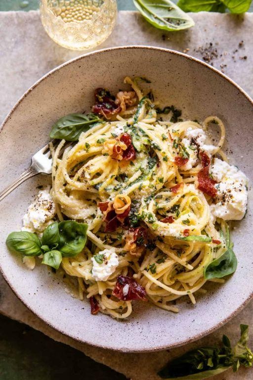 Zucchini Carbonara with Pancetta