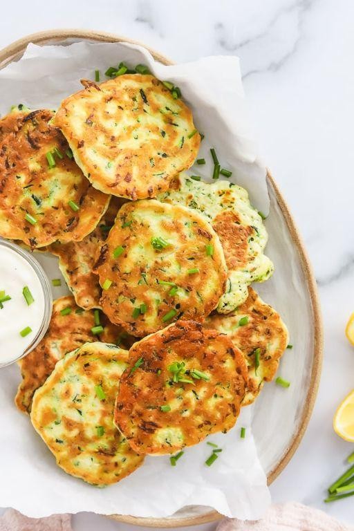 Zucchini Fritters with Garlic Yogurt Dip