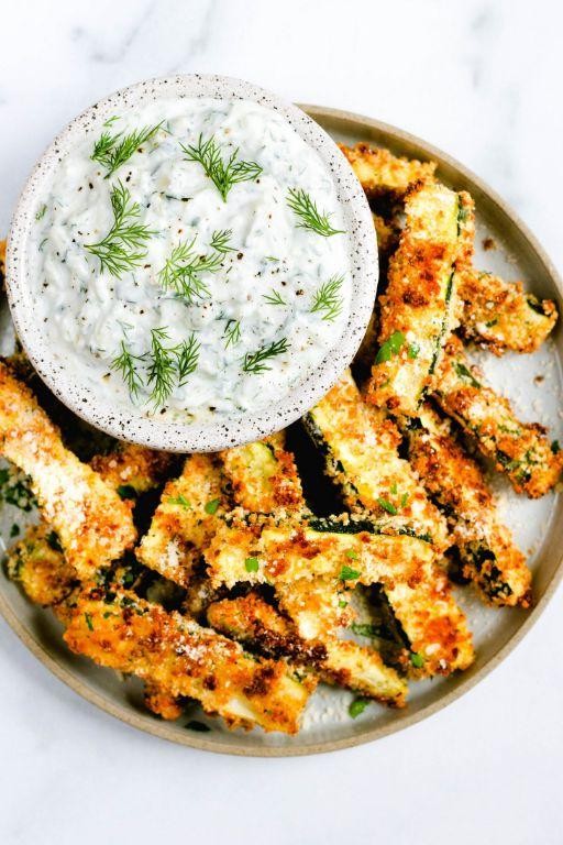 Zucchini Sopaipillas with Tzatziki Dip