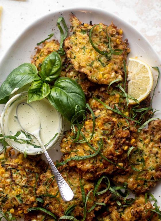 Zucchini and Corn Fritters with Aioli